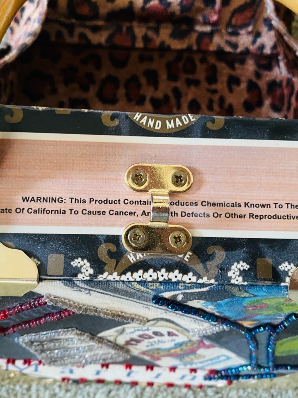 Romeo Roma Cigar Vintage Handbag with Bamboo Handle - Picture 7 of 7
